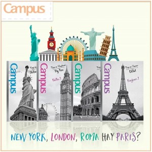 Vở Campus Europe Travel Series – Thiết kế du lịch Châu Âu, giấy dày mịn, chuẩn Nhật Bản