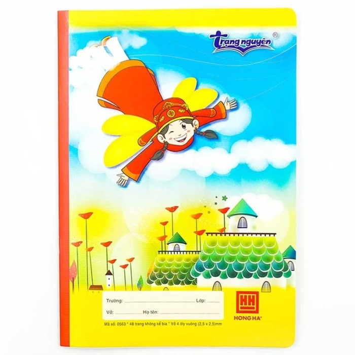 Vở Ô Li Hồng Hà 0563 - Vở 48 Trang Dòng Kẻ 4 Ô Ly Vuông Cho Học Sinh Tiểu Học
