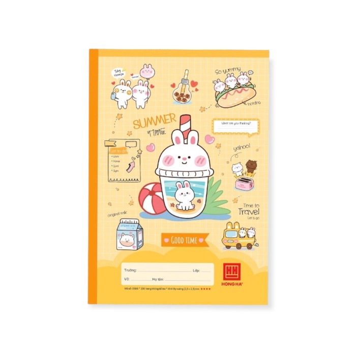 Vở Hồng Hà 0588 - Vở Ô Li 200 Trang dễ thương dành Cho Học Sinh Tiểu Học