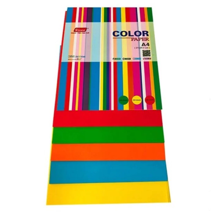 Giấy Màu A4 Trộn 5 Màu – 250 Tờ, Giấy Màu Định Lượng Chuẩn Cho In Ấn, Học Tập, Thủ Công