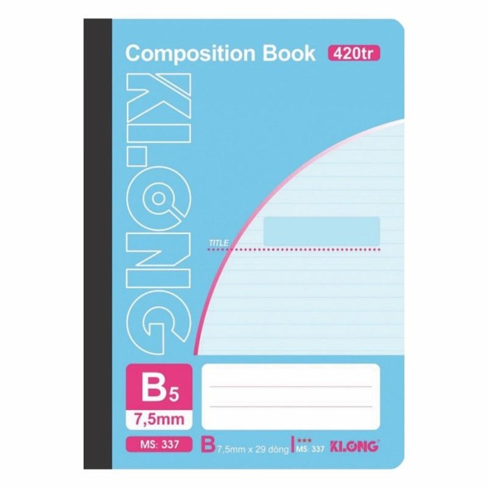Sổ Klong B5 – 420 Trang MS 337 Giấy Trắng Dày Mịn Ghi Chép Siêu Dung Lượng Gáy Keo Bìa Mềm