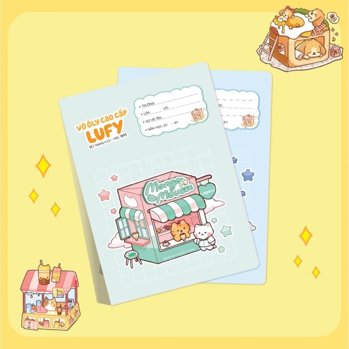 Vở Ô Ly Lufy Cao Cấp 48 Trang Mã 1886 – Họa Tiết Dễ Thương, Giấy Viết Đẹp