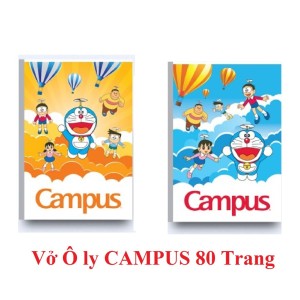 Vở Ô Ly Campus Doraemon Sky – 80 Trang, Bìa Hoạt Hình Độc Quyền, Giấy Trắng Mịn Cao Cấp
