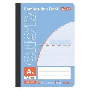 Sổ Klong A4 – 420 Trang MS 320 Bìa Mềm Cao Cấp Giấy Dày, Dòng Kẻ 7.5mm, Ghi Chép Chuyên Dụng