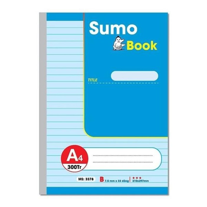 Sổ Kẻ Ngang A4 Sumo MS 3378 – 300 Trang Giấy Trắng Mịn, Bìa Cứng