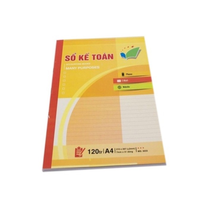 Sổ Kế Toán Hải Tiến A4 120 Trang – Giấy Kẻ Mẫu In Sẵn, Chuẩn Biểu Mẫu Kế Toán