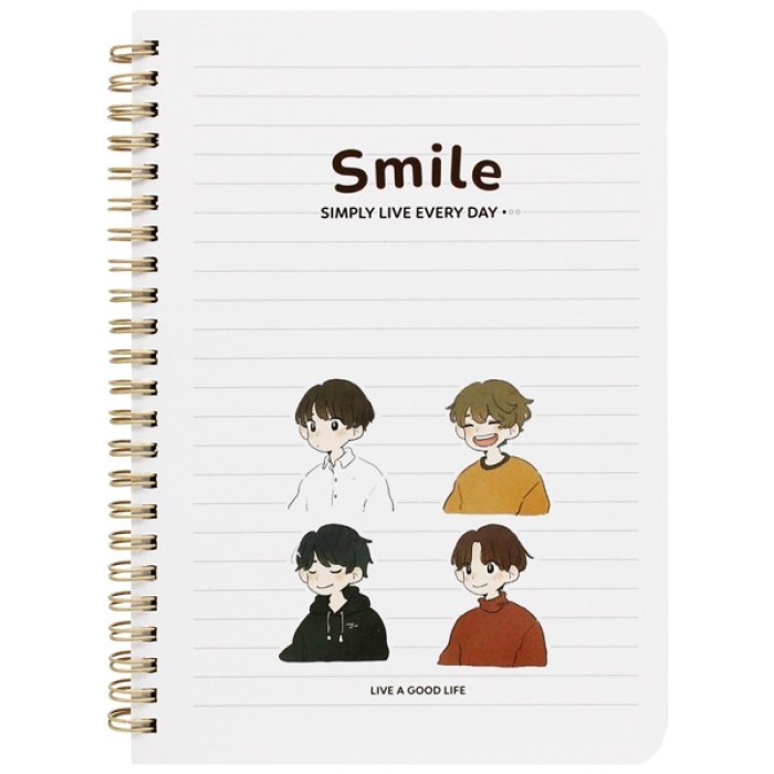 Sổ Lò Xo Smile A5 Hải Tiến 200 Trang – Mã 6744 – Giấy 80 gsm Trắng Mịn, Viết Êm Tay, Bìa Bồi Cứng Khỏe
