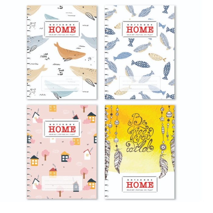 Sổ Lò Xo Home A5 Hải Tiến 300 Trang – Mã 6379 – Giấy Láng Mịn, Viết Êm, Bìa Cứng Dày