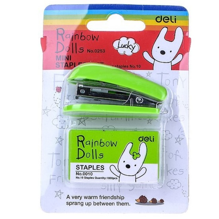 Dập Ghim Số 10 Mini Deli 0253 (Kèm Hộp Ghim) – Nhỏ Gọn, Tiện Lợi, Sẵn Sàng Sử Dụng