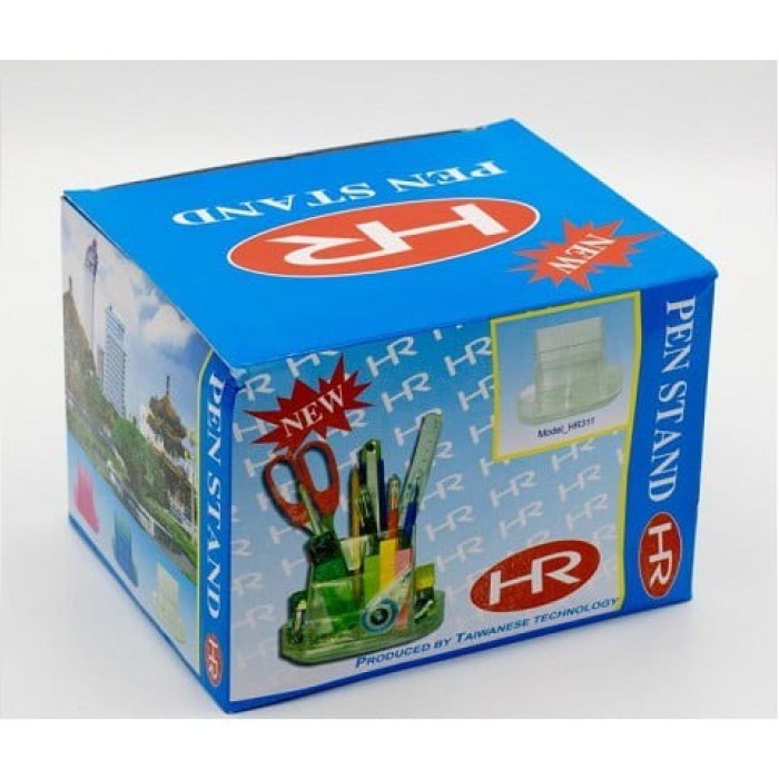 Khay Cắm Bút Xoay Mica HR 311 – Hộp Cắm Bút Xoay 360 Độ, Nhiều Ngăn Tiện Lợi, Nhựa Mica Cao Cấp