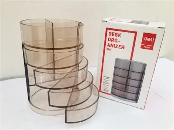 Cắm Bút Deli 906 Hộp Đựng Bút Đa Năng Nhiều Ngăn Xoay Tiện Lợi