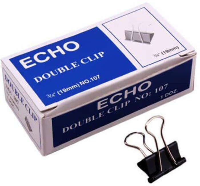 Kẹp Giấy Đen 19mm Echo – Lực Kẹp Mạnh, Giữ Tài Liệu Chắc Chắn