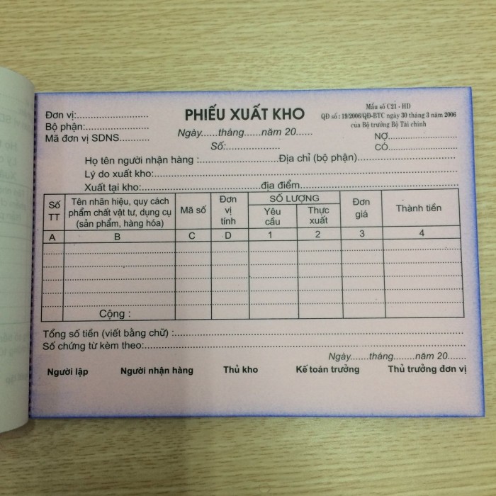 Phiếu Xuất Kho A5 2 Liên Chất Lượng Cao – Quản Lý Xuất Kho Chính Xác, Tiện Lợi