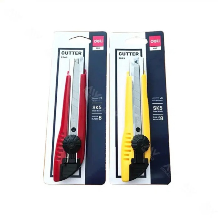 Dao Rọc Giấy Deli 2043 – Thiết Kế Tiện Lợi, Lưỡi Sắc Bén, An Toàn Khi Sử Dụng