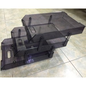 File 3 Tầng Trượt Mica Xukiva – Khay Hồ Sơ Nhựa Trong Suốt, Sang Trọng