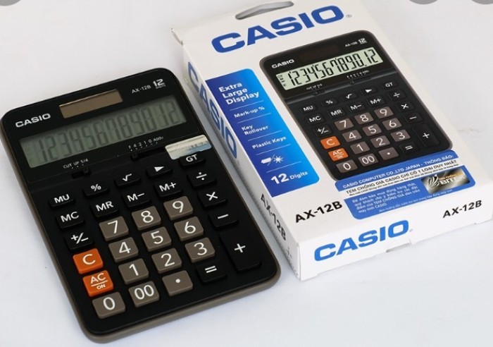 Máy Tính Casio AX-12B Chính Hãng – Màn Hình 12 Số, Bền Bỉ, Dễ Sử Dụng