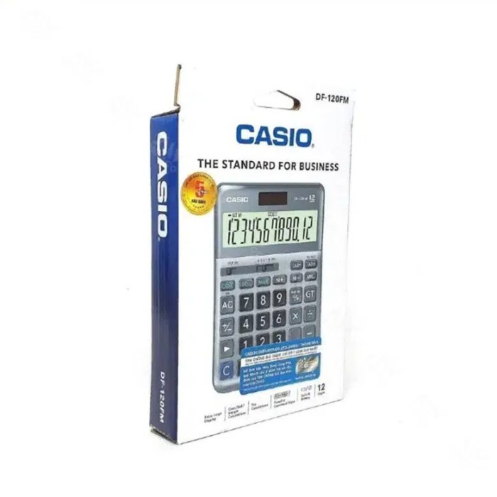 Máy Tính Casio DF-120FM Chính Hãng – Máy Tính Cầm Tay 12 Số, Tính Năng Toán Học Mở Rộng