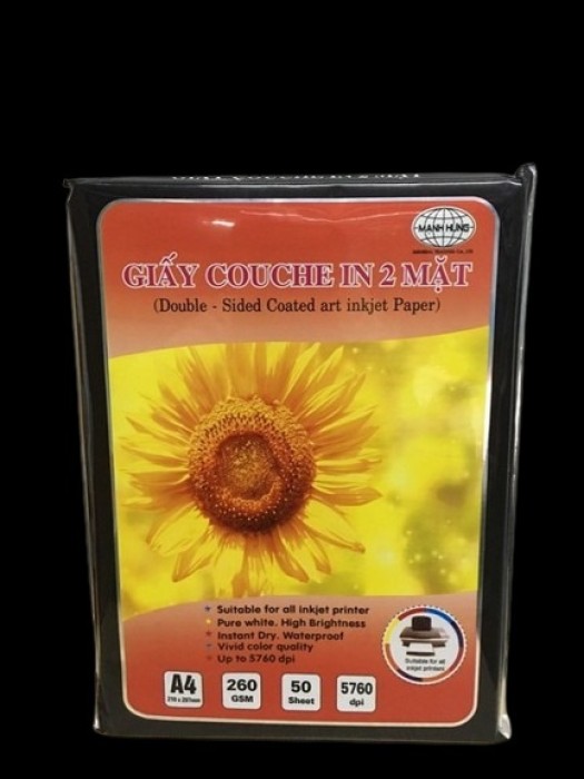 Giấy In Ảnh Bóng 2 Mặt 260gsm Mạnh Hưng – Sắc Nét, Chống Thấm, Bền Màu