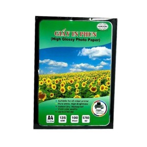 Giấy In Ảnh Bóng 1 Mặt Mạnh Hưng 135gsm – Khổ A4 – Chất Lượng Cao Cho Máy In Phun