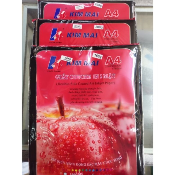 Giấy In Ảnh Bóng 2 Mặt Kim Mai ĐL 260gsm - Bóng Đều 2 Mặt, In Ấn Chuyên Nghiệp, Cứng Cáp Cao Cấp