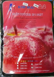 Giấy In Ảnh Bóng 2 Mặt Kim Mai ĐL 140gsm – In Ấn Hai Mặt Rõ Nét, Bóng Mịn, Chống Lem Mực