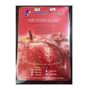 Giấy In Ảnh Bóng 2 Mặt Kim Mai A4 – Định Lượng 160gsm – In Phun Màu Sắc Nét, Chống Lem