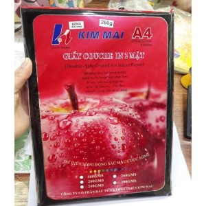 Giấy In Ảnh Bóng 2 Mặt Kim Mai ĐL 260gsm - Bóng Đều 2 Mặt, In Ấn Chuyên Nghiệp, Cứng Cáp Cao Cấp