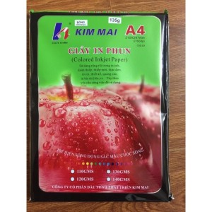 Giấy In Ảnh Bóng 1 Mặt Kim Mai ĐL 135gsm - Hình Ảnh Rõ Nét, Màu Sắc Sống Động, Tương Thích Máy In Phun