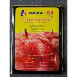 Giấy Ảnh Kim Mai A4 Vân 2 Mặt Định Lượng 220gsm – Giấy In Ảnh Hai Mặt Chuyên Nghiệp, Bề Mặt Vân Sang Trọng