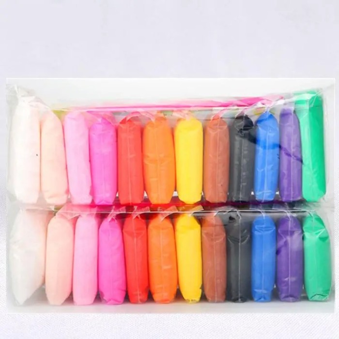 Đất Nặn Khô 24 Màu – Tự Khô, Mềm Mịn, An Toàn Cho Bé