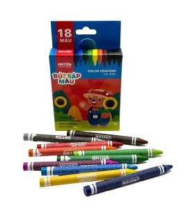 Sáp Màu 18 Màu Batos CR-B181 – Bộ Sáp Màu Học Sinh Đa Sắc, An Toàn, Dễ Tô