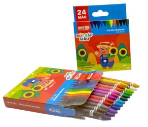 Sáp Màu 24 Màu Batos CR-B241 – Bộ Sáp Màu Học Sinh Đa Năng, Sáng Tạo Tối Ưu