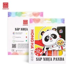 Sáp Nhựa Panda 12 Màu 8148 Hồng Hà – Bút Sáp An Toàn Cho Học Sinh