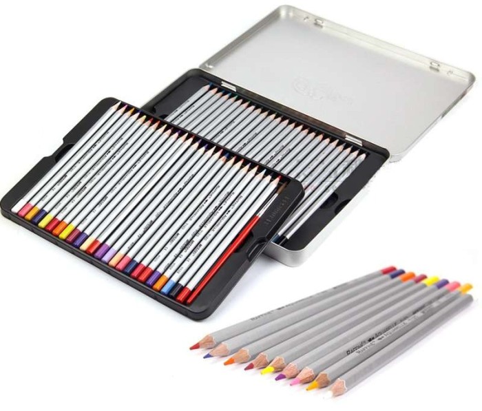 Bút Chì Màu Marco Hộp Sắt 24 Màu – Bộ Màu Đa Dạng Cho Học Tập Và Sáng Tạo