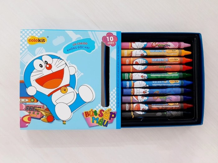 Màu Doreamon CR-C04 10 Màu – Bộ Sáp Tô Màu Cho Bé