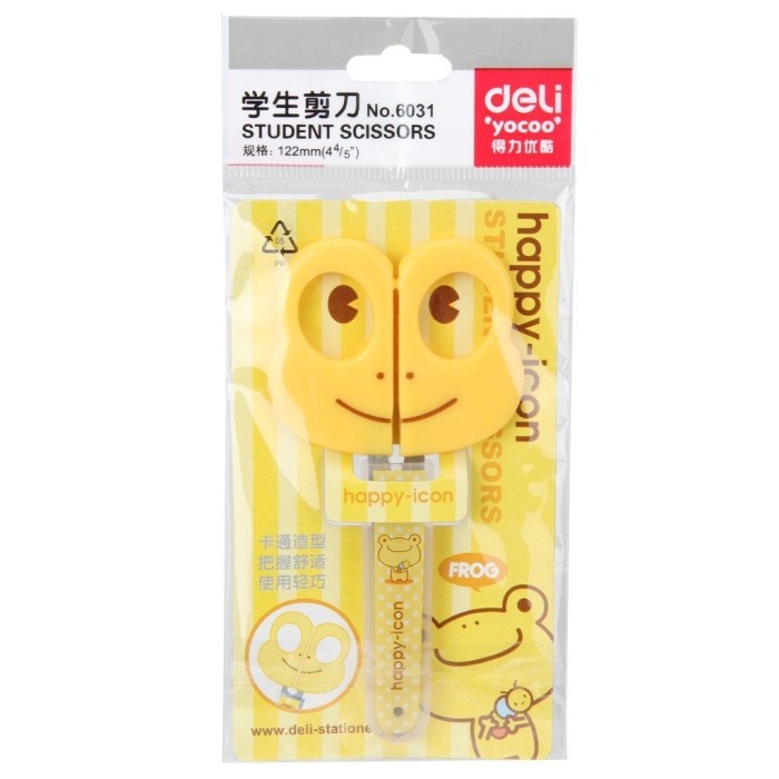 Kéo Cắt Giấy Deli 6031 – An Toàn, Nhỏ Gọn, Có Nắp Bảo Vệ