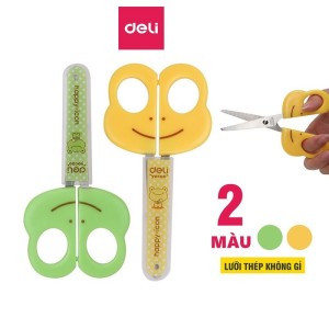 Kéo Cắt Giấy Deli 6031 – An Toàn, Nhỏ Gọn, Có Nắp Bảo Vệ
