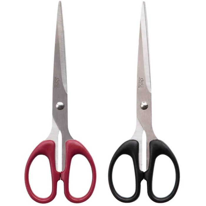 Kéo Deli 6009 – Kéo văn phòng 180 mm, cán nhựa êm, lưỡi thép không gỉ