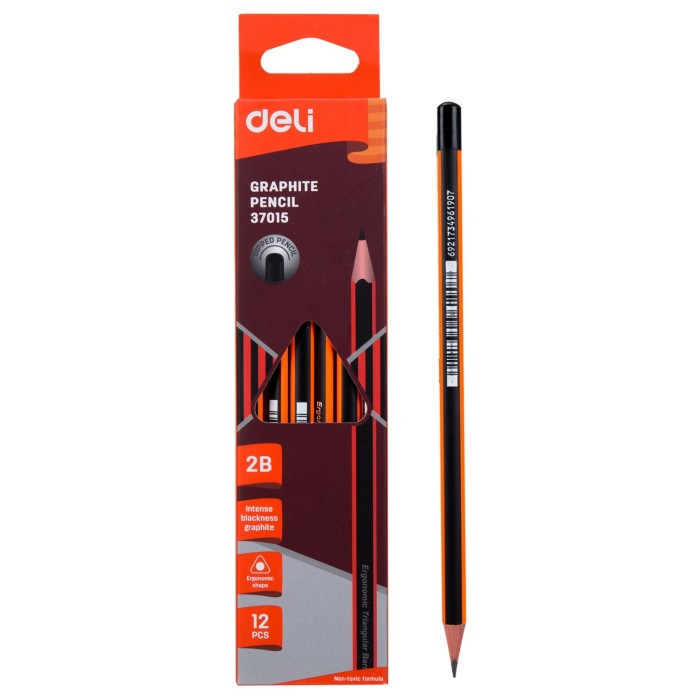 Bút Chì Gỗ Deli 37015 – Độ Cứng 2B, Thiết Kế Gọn Nhẹ