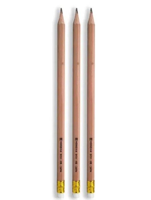 Bút Chì Có Tẩy Hồng Hà Green HB 3494 – Thân Gỗ Vintage, An Toàn & Thân Thiện Môi Trường