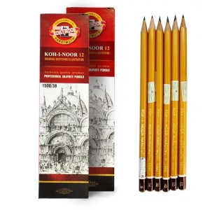 Bút Chì Tiệp Chính Hãng Koh-I-Noor 1500 – Đầy Đủ Các Độ Cứng B: HB, 2B, 3B, 4B, 5B, 6B, 7B, 8B