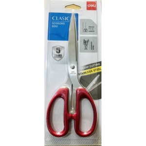 Kéo văn phòng Deli 6010-Cán bọc nhựa lưỡi thép không gỉ