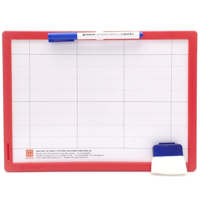 Bảng Học Sinh 2 Mặt Trắng Hồng Hà 3347 – Viết Bút Lông, Xóa Sạch, Đa Năng