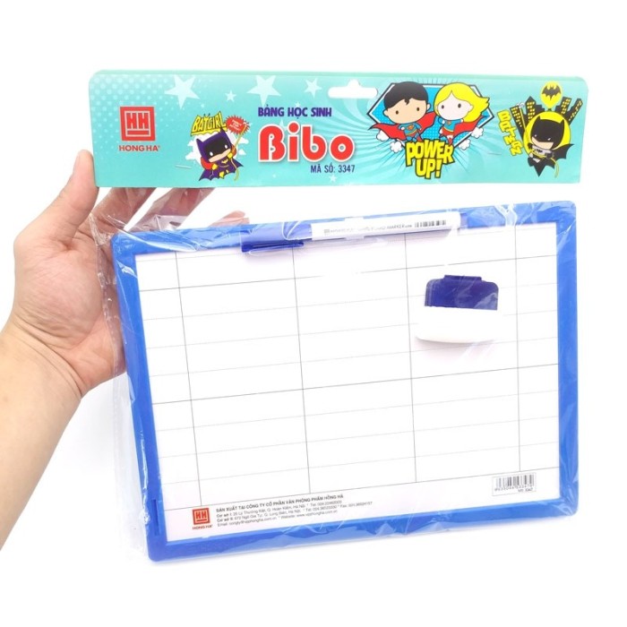 Bảng Học Sinh 2 Mặt Trắng Hồng Hà 3347 – Viết Bút Lông, Xóa Sạch, Đa Năng