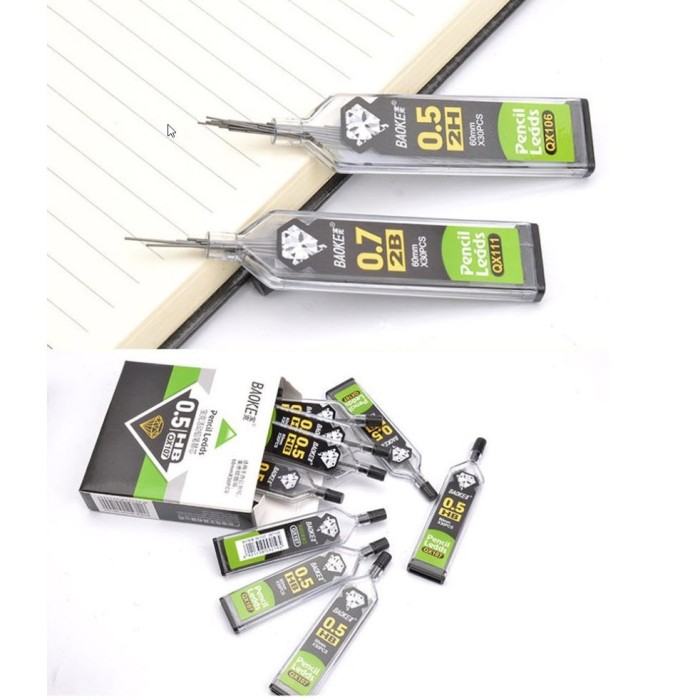 Ngòi Chì Kim 2B 0.5mm Baoke QX108 – Ruột Chì Mềm Mượt, Chống Gãy, Viết Êm Tay