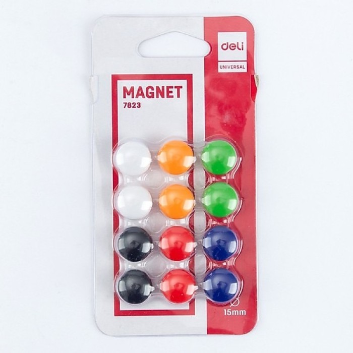 Nam Châm Deli 7823 – Bộ Nam Châm Tròn Văn Phòng Tiện Dụng