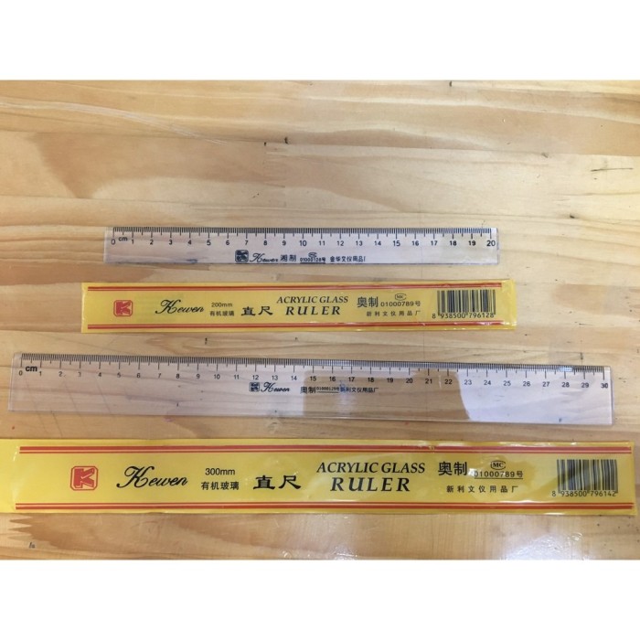 Thước Kẻ Mika 20cm Vỏ Vàng Kewen – Độ Chính Xác Cao, Bền Đẹp