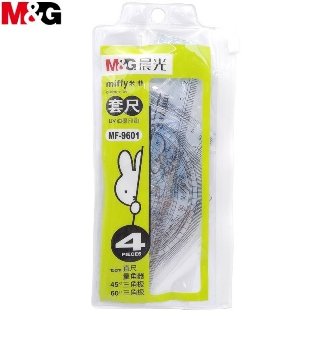 Bộ Eke 4 Chi Tiết M&G MF9601 – Thước Đo Hình Học Đa Năng, Chính Xác Cao