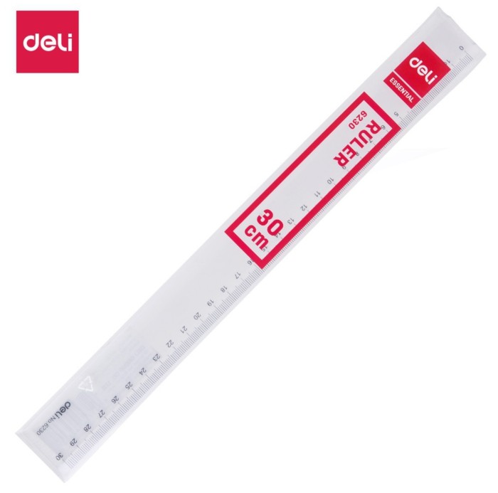 Thước Kẻ 30cm Deli 6230 – Nhựa Trong Suốt, Đo Chính Xác
