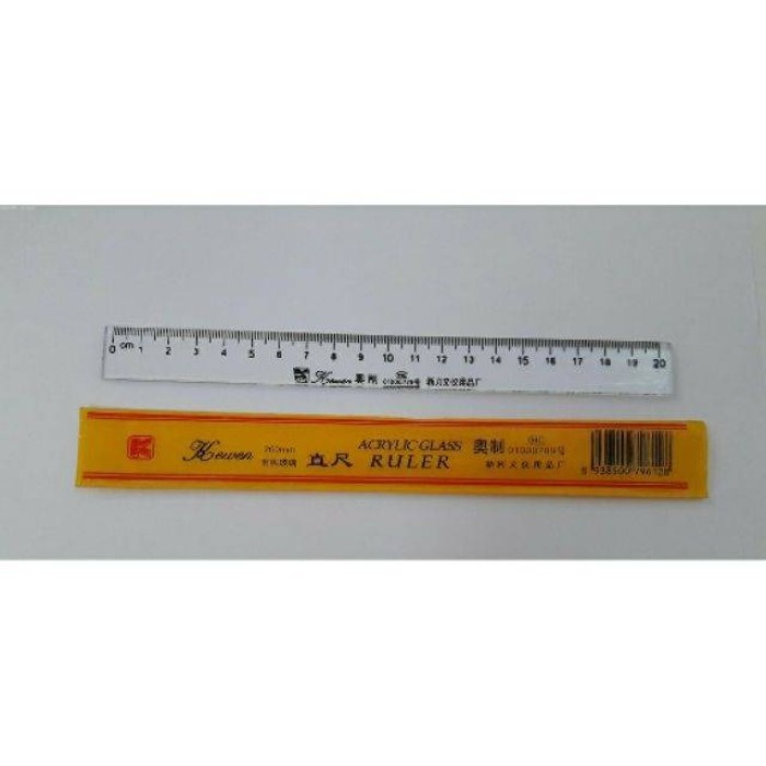 Thước Kẻ Mika 20cm Vỏ Vàng Kewen – Độ Chính Xác Cao, Bền Đẹp